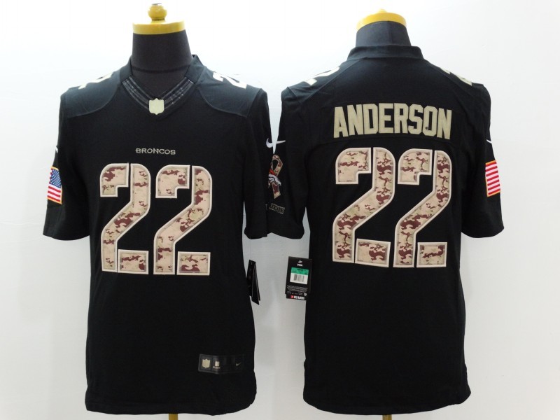 Men's Denver Broncos C.J. Anderson #22 Black Jersey